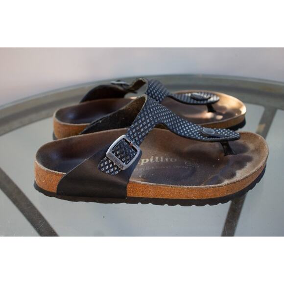 BIRKENSTOCK Sandals Gizeh Thong BLACK Polka Dot Papillio Womens 36-35 / L5 - Picture 1 of 13